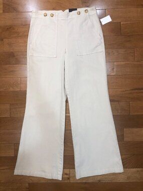 NWT Versona Modern Soft Light Beige Wide Leg Stretch Comfort Pants Size 10